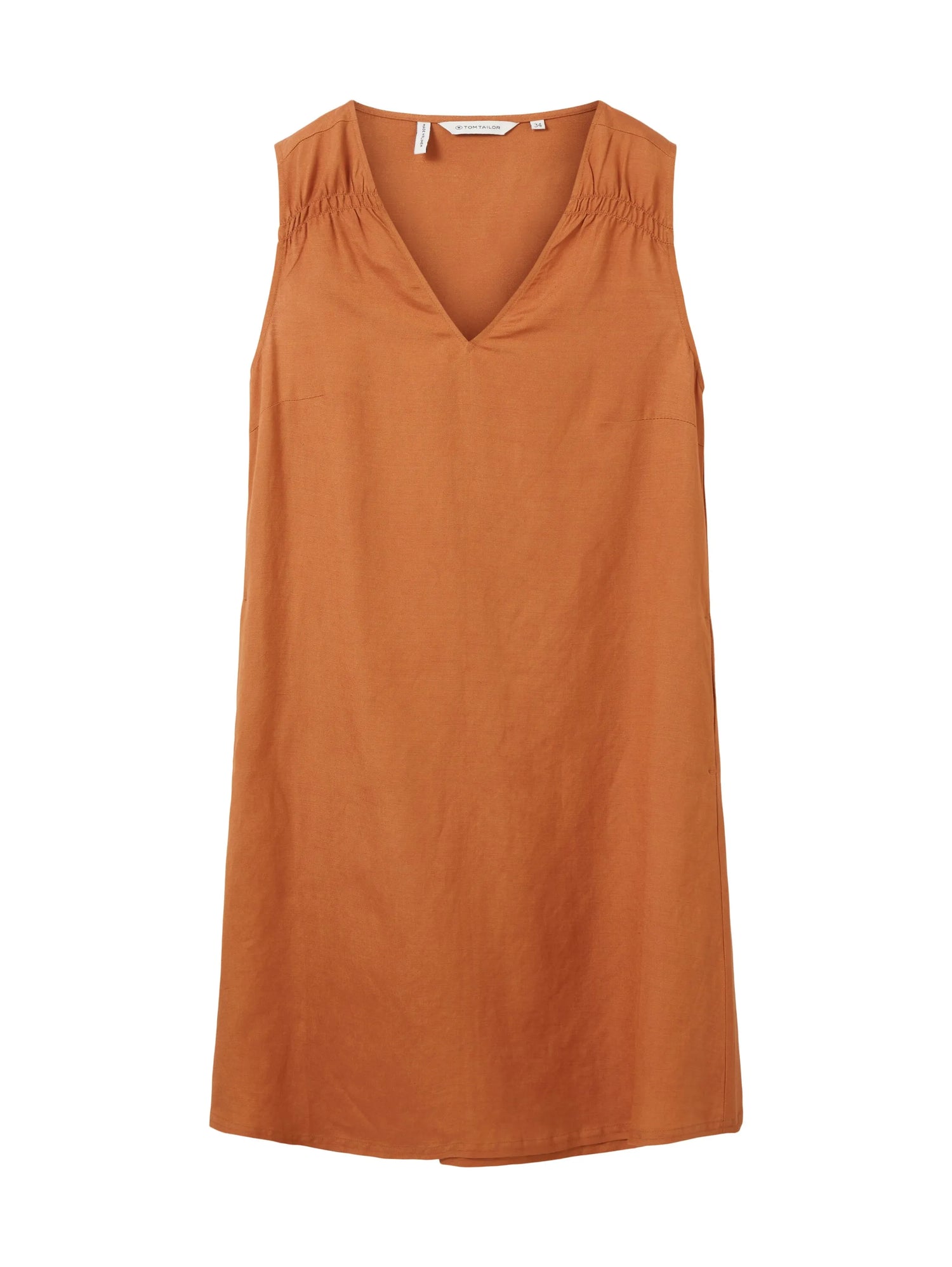 Tom Tailor Terracotta Brown Women Dress with Linen SKU: 1036663_31650 Image 07