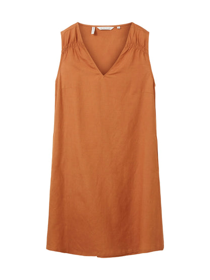 Tom Tailor Terracotta Brown Women Dress with Linen SKU: 1036663_31650 Image 07