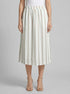 Tom Tailor Offwhite Brown Vertical Stripe Women Midi Skirt with Linen SKU: 1036678_31948 Image 00