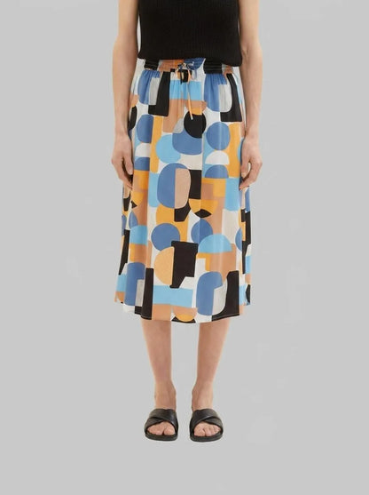Tom Tailor Abstract Retro Shapes Design Women Skirt Midi Flarred SKU: 1036680_31817 Image 00