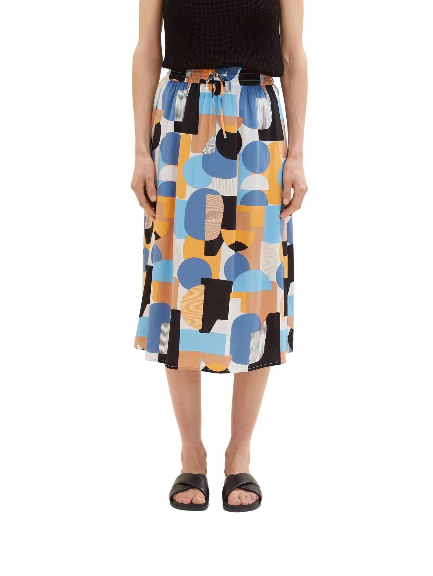 Tom Tailor Abstract Retro Shapes Design Women Skirt Midi Flarred SKU: 1036680_31817 Image 01