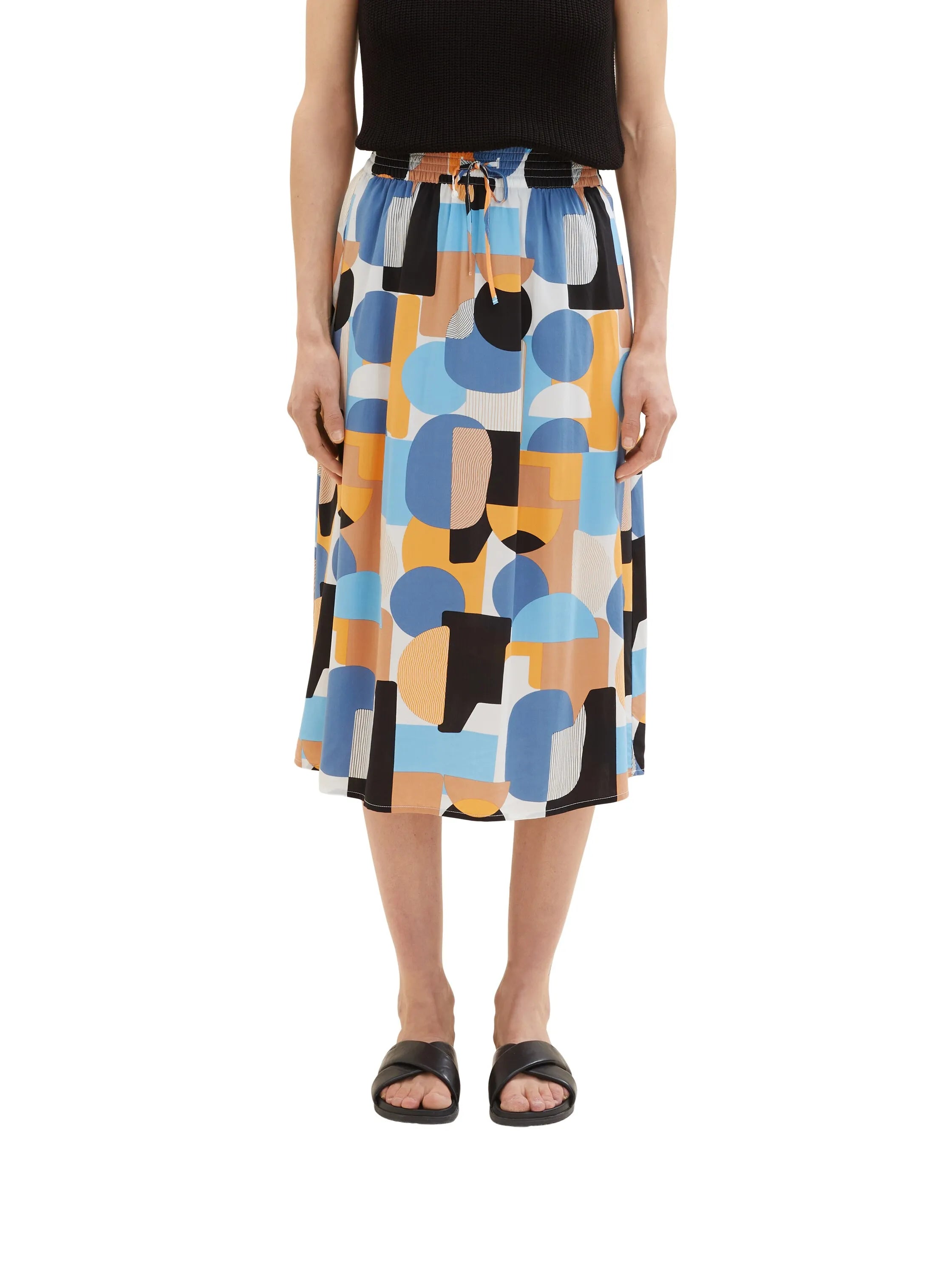 Tom Tailor Abstract Retro Shapes Design Women Skirt Midi Flarred SKU: 1036680_31817 Image 01