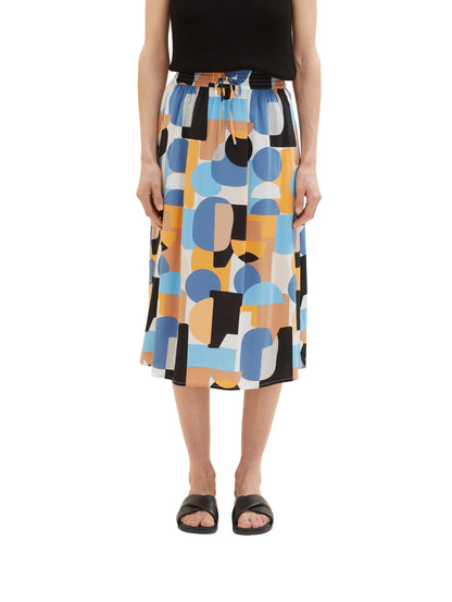 Tom Tailor Abstract Retro Shapes Design Women Skirt Midi Flarred SKU: 1036680_31817 Image 01