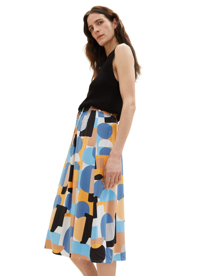 Tom Tailor Abstract Retro Shapes Design Women Skirt Midi Flarred SKU: 1036680_31817 Image 02
