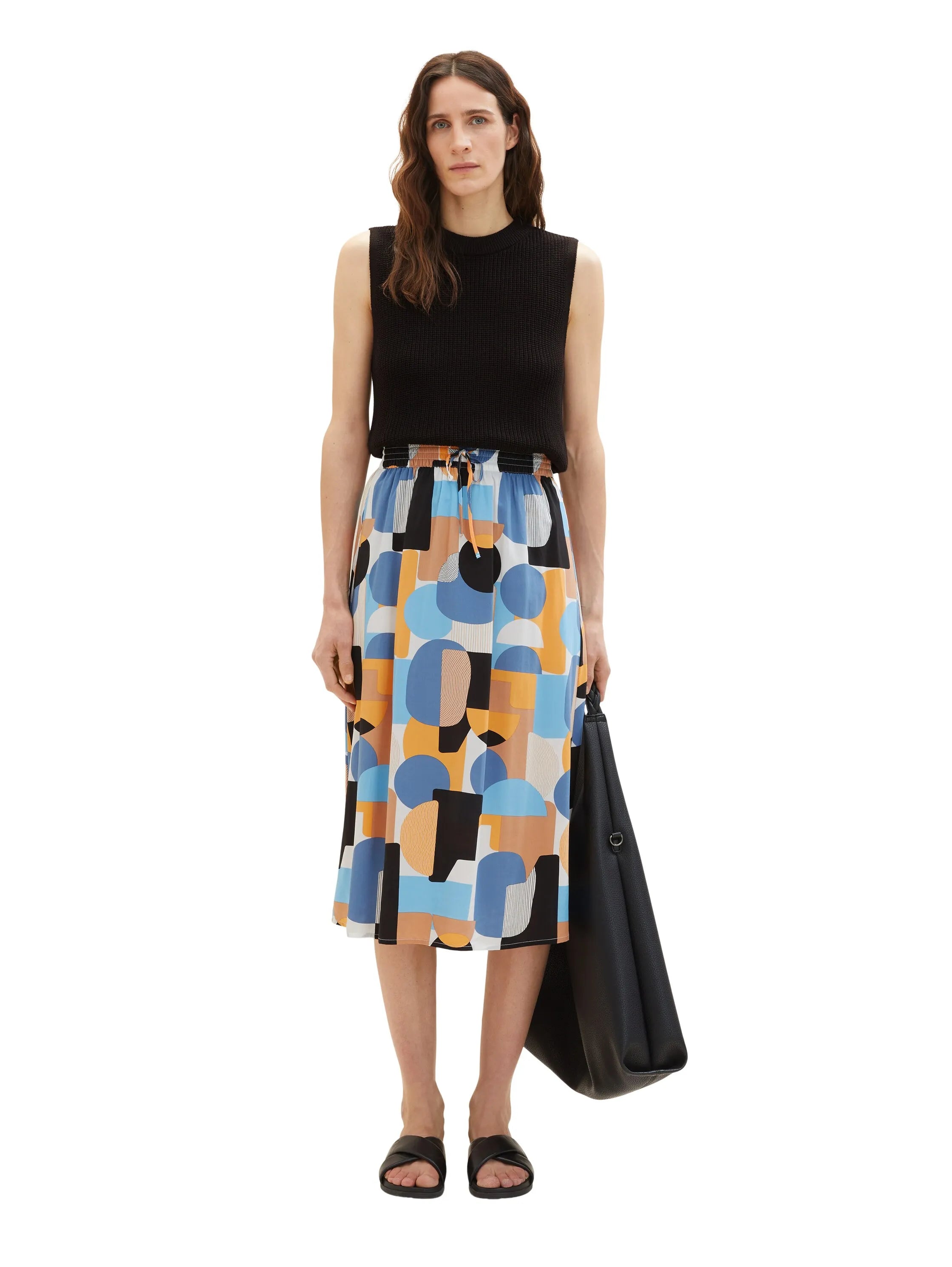 Tom Tailor Abstract Retro Shapes Design Women Skirt Midi Flarred SKU: 1036680_31817 Image 03