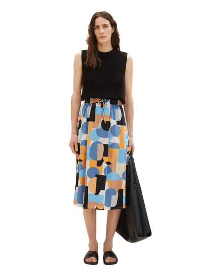 Tom Tailor Abstract Retro Shapes Design Women Skirt Midi Flarred SKU: 1036680_31817 Image 03