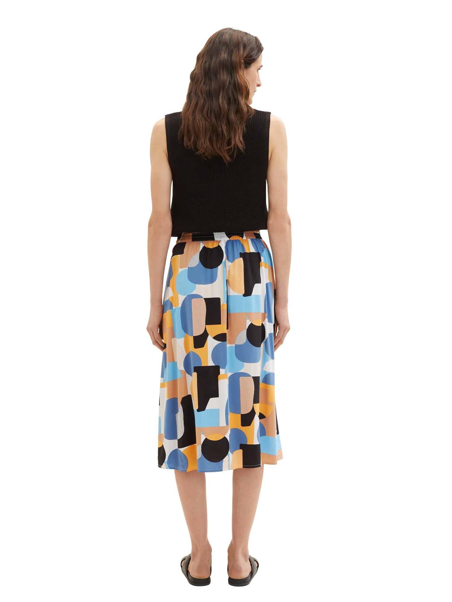 Tom Tailor Abstract Retro Shapes Design Women Skirt Midi Flarred SKU: 1036680_31817 Image 04
