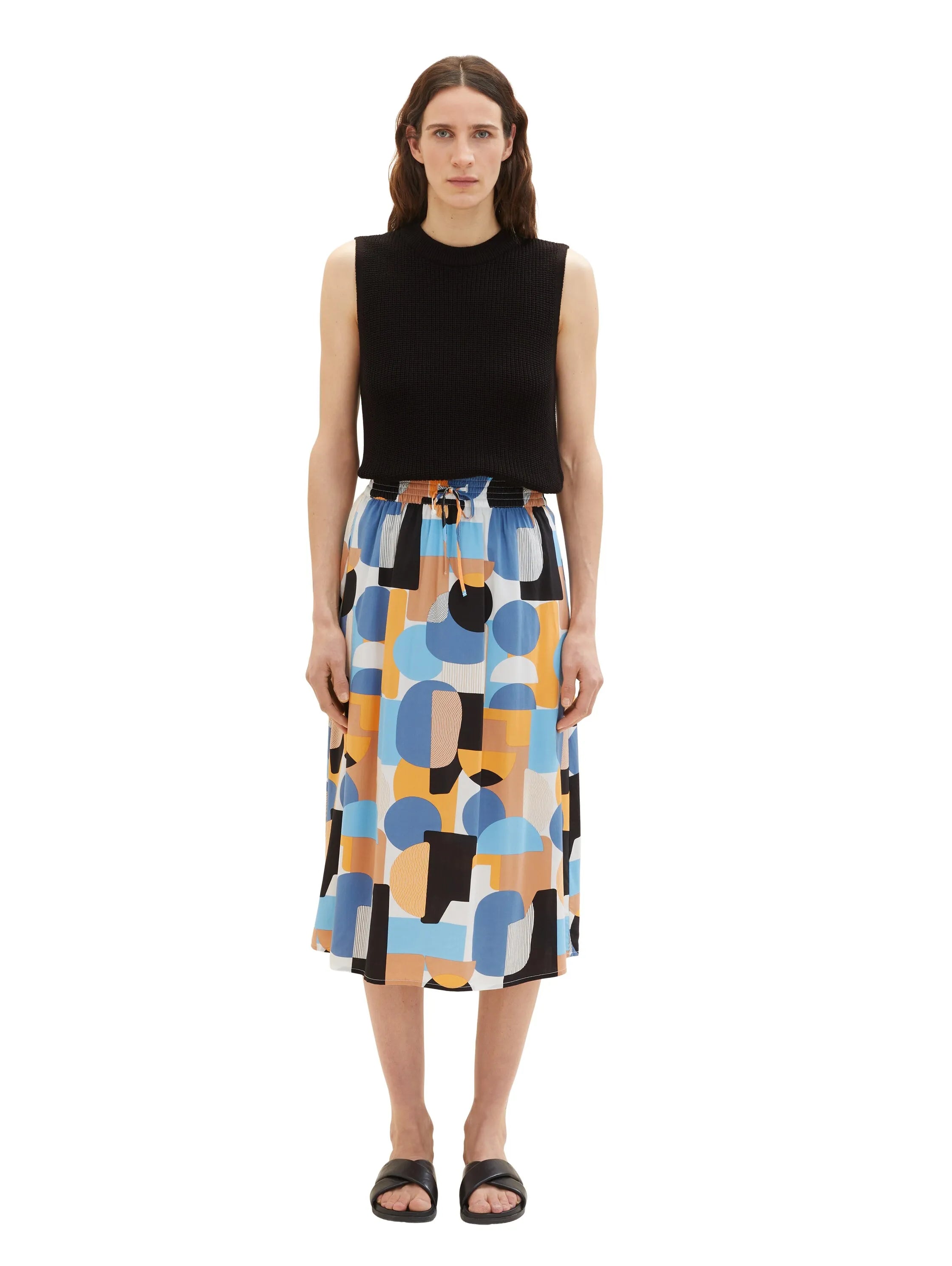 Tom Tailor Abstract Retro Shapes Design Women Skirt Midi Flarred SKU: 1036680_31817 Image 05