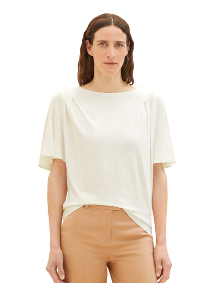 Tom Tailor Whisper White Women T-Shirt with Pleating SKU: 1036791_10315 Image 05
