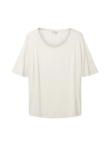 Tom Tailor Whisper White Women T-Shirt with Pleating SKU: 1036791_10315 Image 07