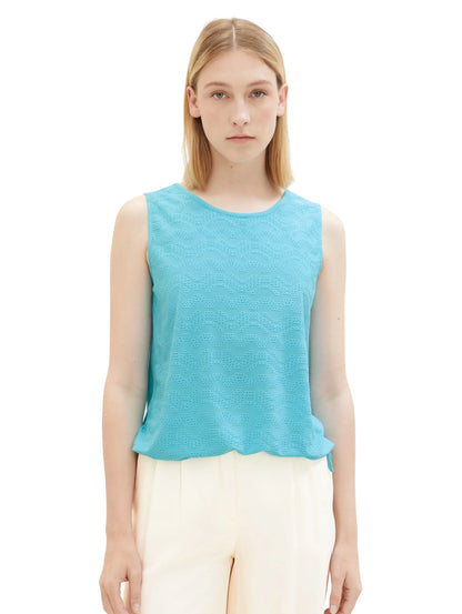 Tom Tailor Teal Radiance Women Top with Lace Details SKU: 1036793_26007 Image 01