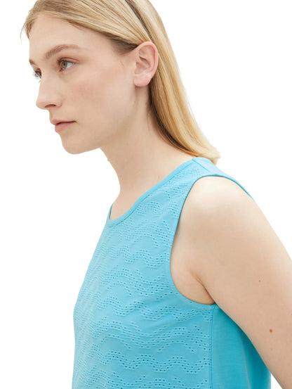 Tom Tailor Teal Radiance Women Top with Lace Details SKU: 1036793_26007 Image 02