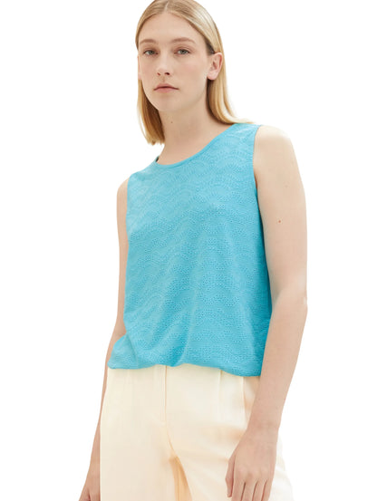Tom Tailor Teal Radiance Women Top with Lace Details SKU: 1036793_26007 Image 05