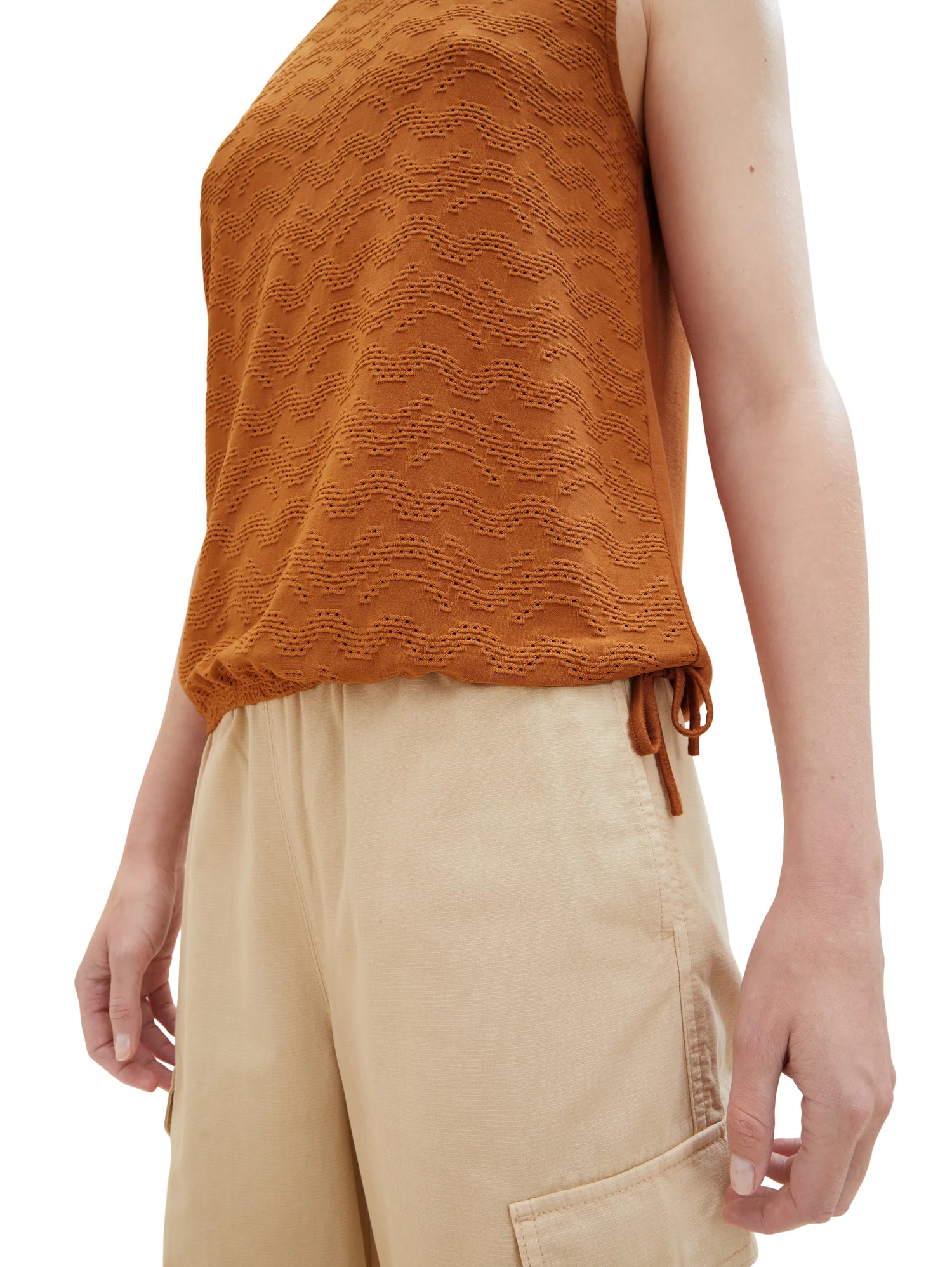 Tom Tailor Terracotta Brown Women Top with Lace Details SKU: 1036793_31650 Image 02