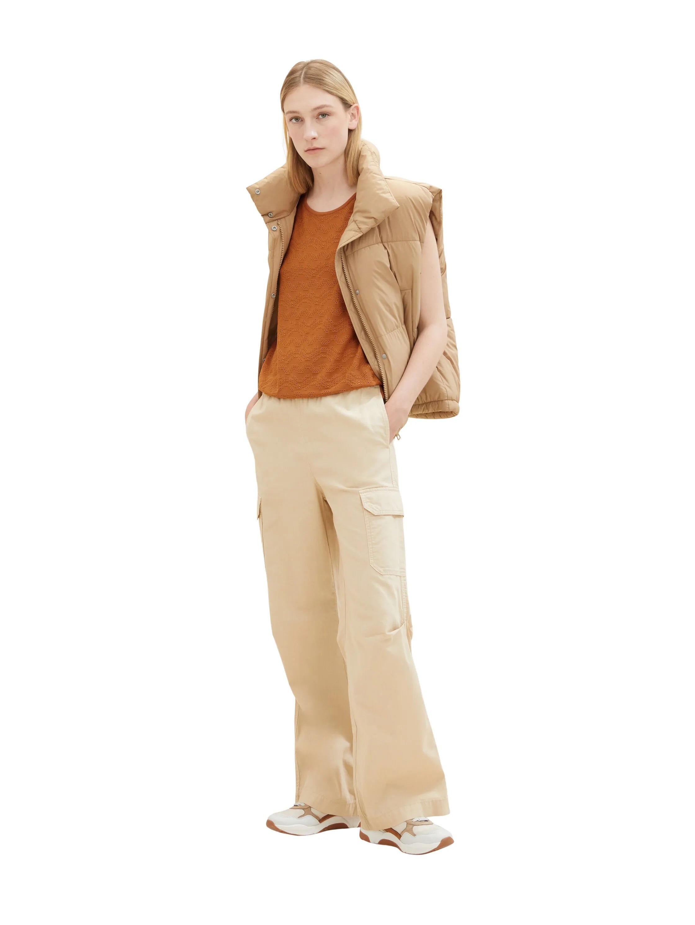 Tom Tailor Terracotta Brown Women Top with Lace Details SKU: 1036793_31650 Image 05