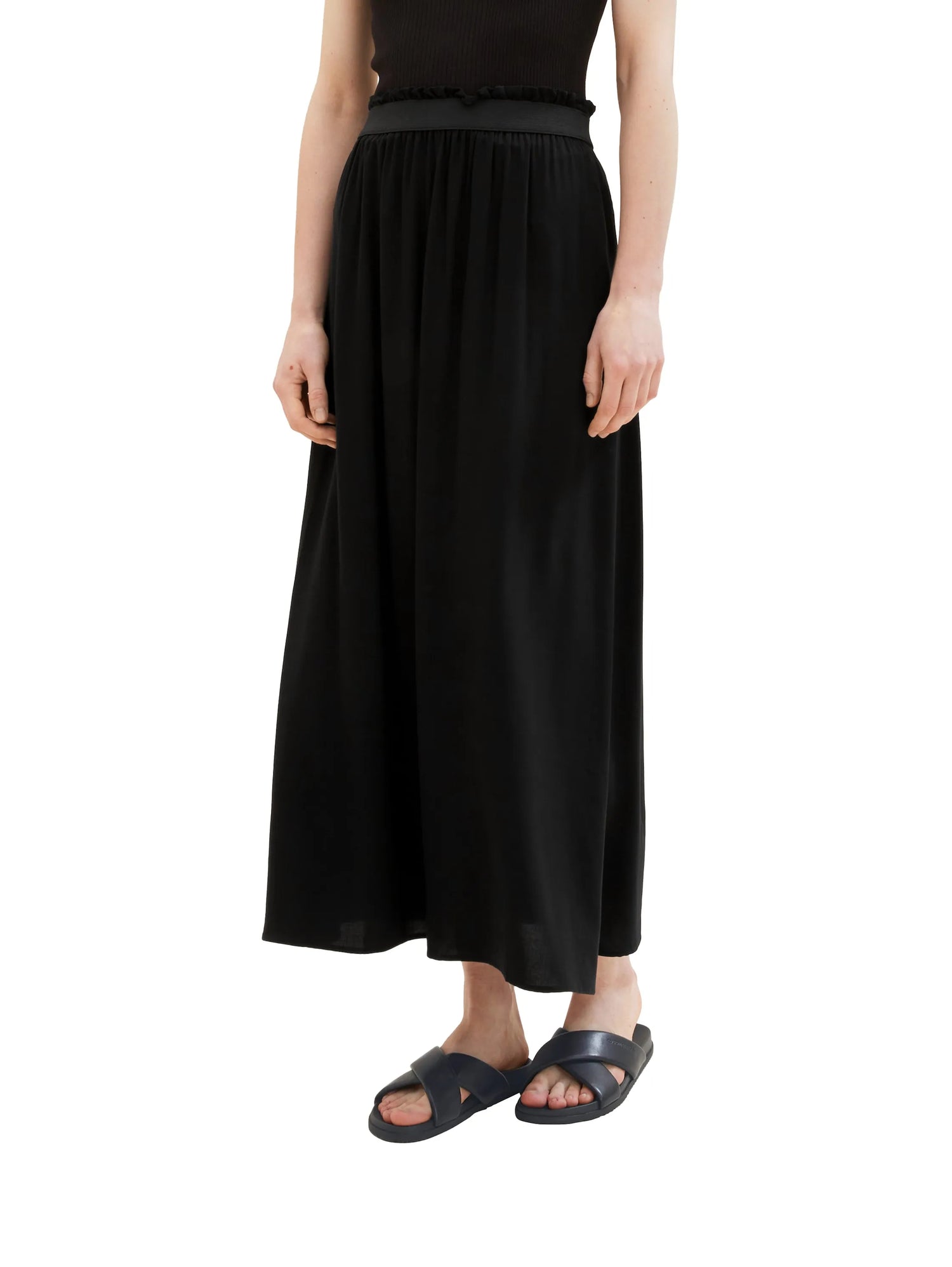 Denim Tom Tailor Deep Black Women Maxi Skirt with a Side Slit SKU: 1036830_14482 Image 01