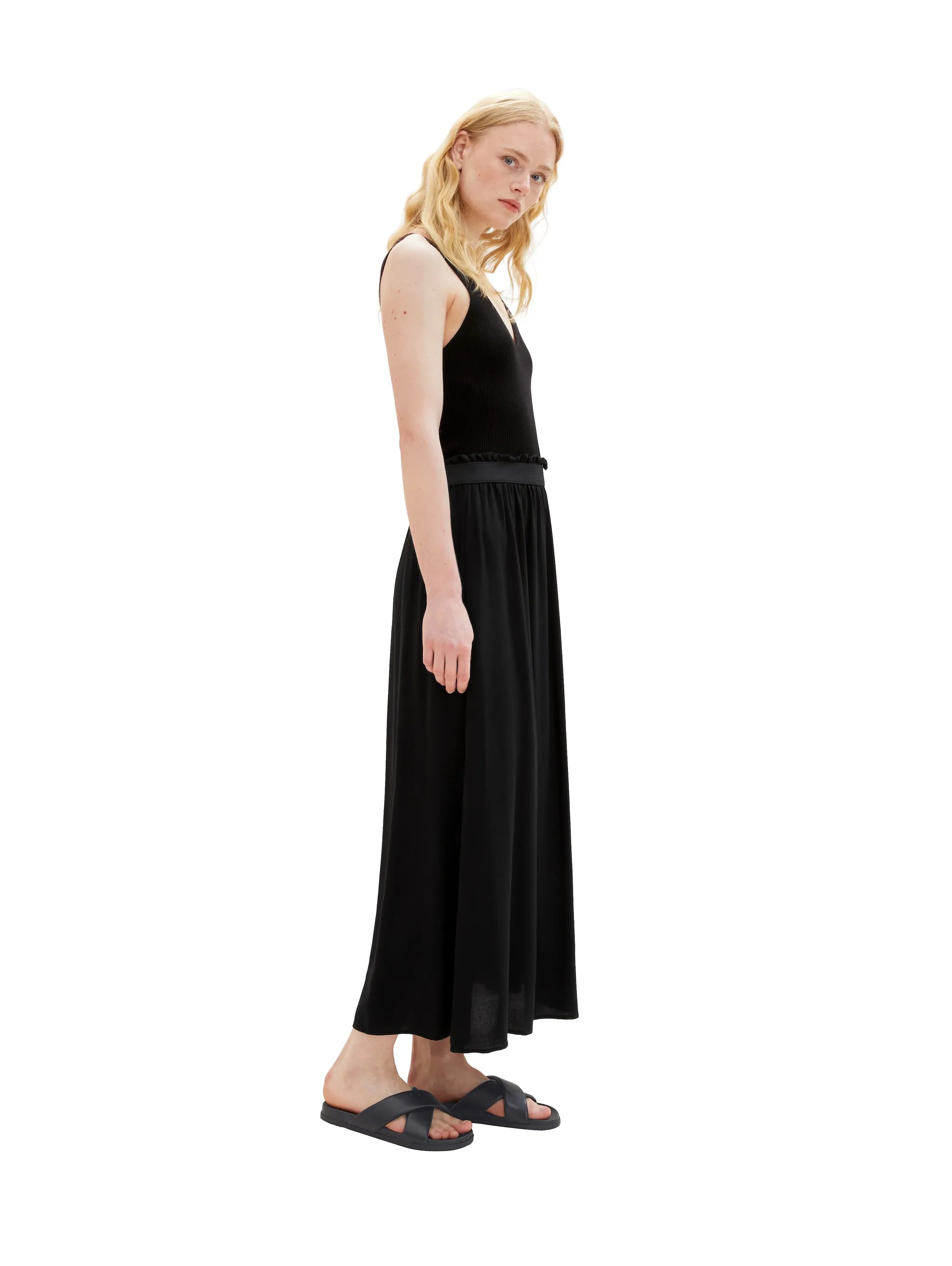 Denim Tom Tailor Deep Black Women Maxi Skirt with a Side Slit SKU: 1036830_14482 Image 02