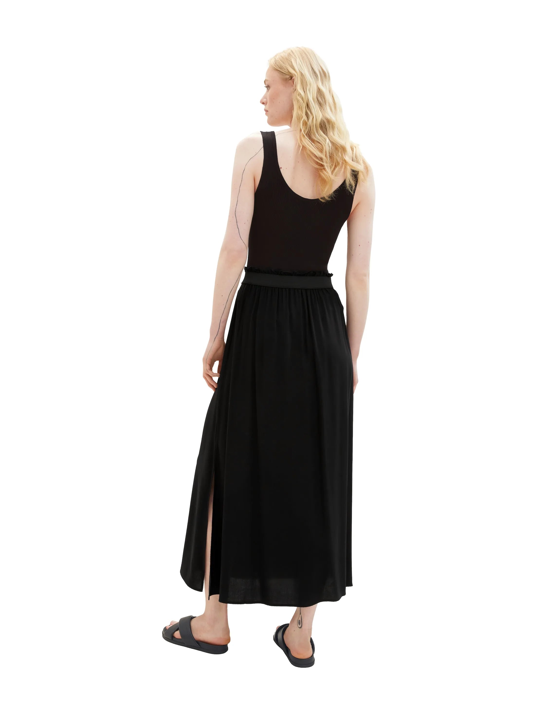 Denim Tom Tailor Deep Black Women Maxi Skirt with a Side Slit SKU: 1036830_14482 Image 04