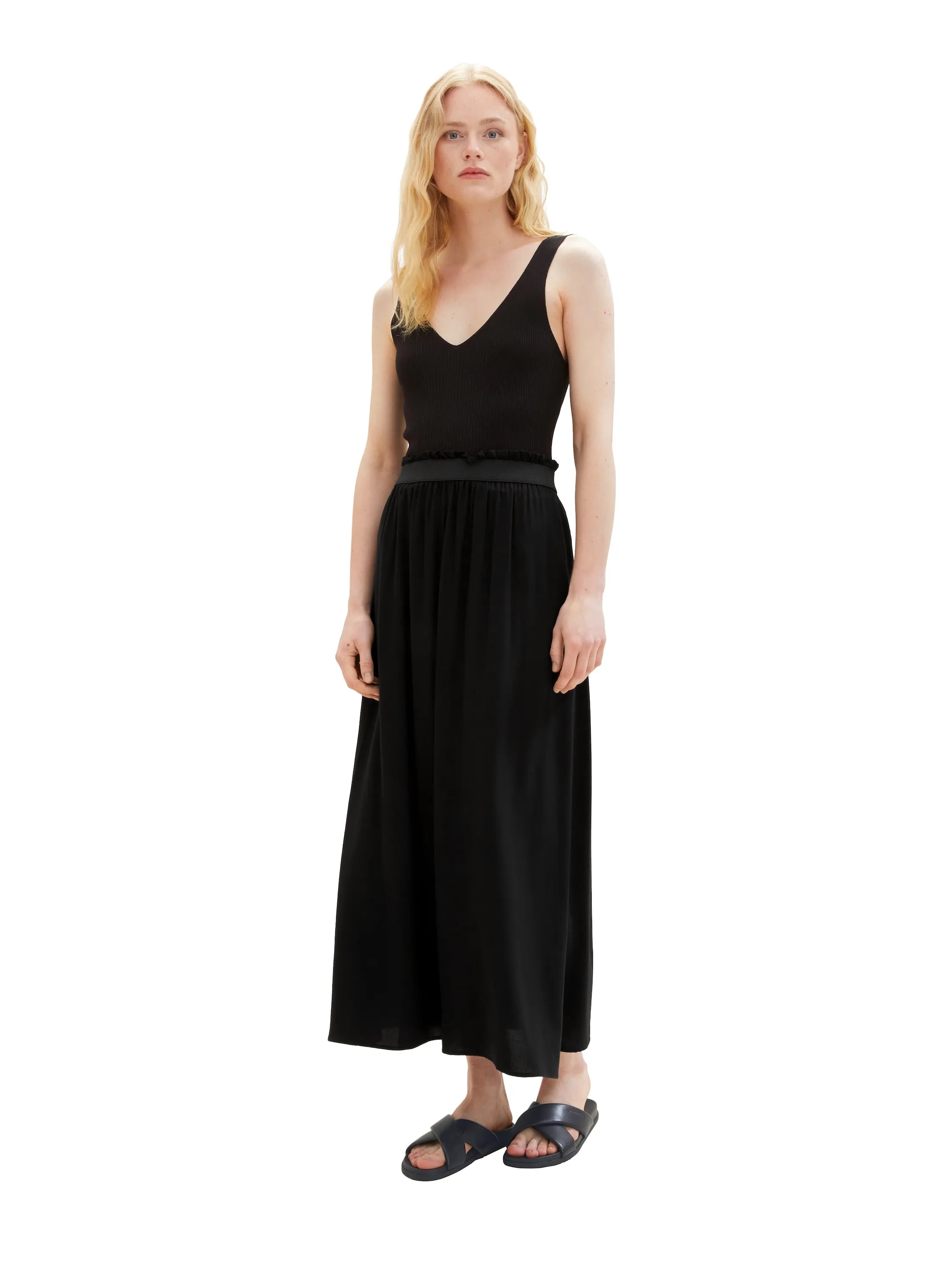 Denim Tom Tailor Deep Black Women Maxi Skirt with a Side Slit SKU: 1036830_14482 Image 05