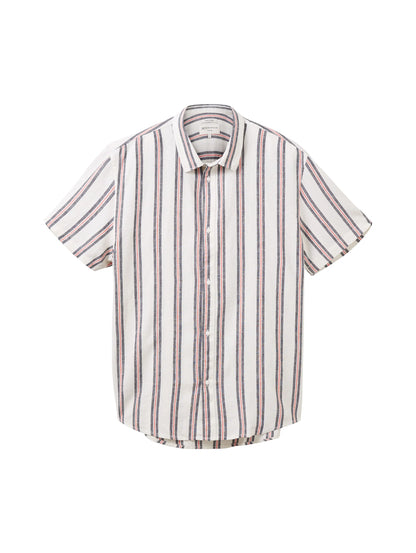 Denim Tom Tailor White Navy Red Stripe Men Striped Shirt SKU: 1037198_32131 Image 07