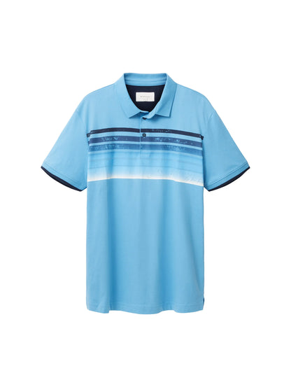 Tom Tailor Rainy Sky Blue Men Polo Shirt with a Print SKU: 1037278_18395 Image 07