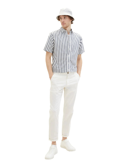 Tom Tailor Navy Off White Stripe Men Gestreiftes Hemd SKU: 1037282_31785 Image 02