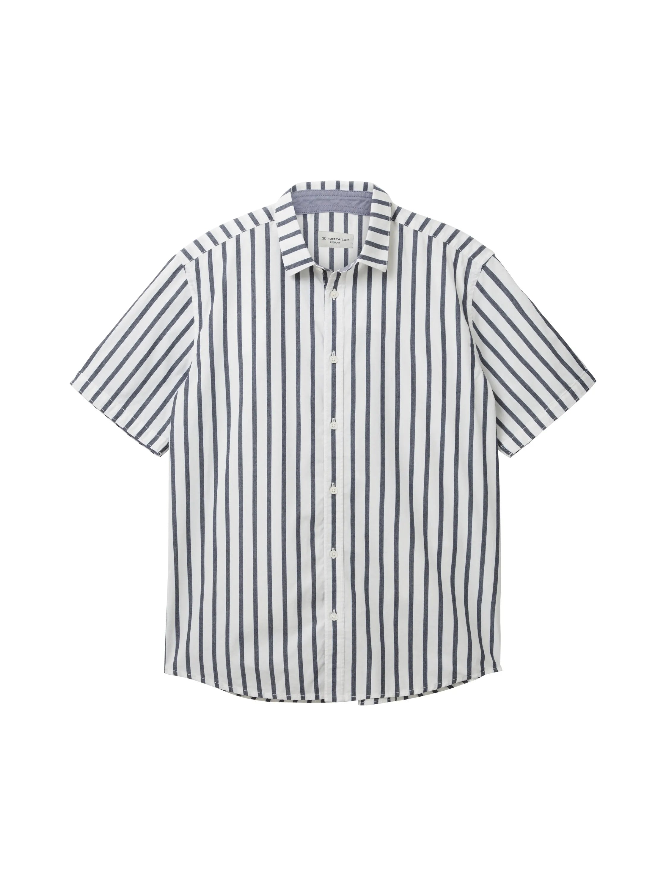 Tom Tailor Navy Off White Stripe Men Gestreiftes Hemd SKU: 1037282_31785 Image 07
