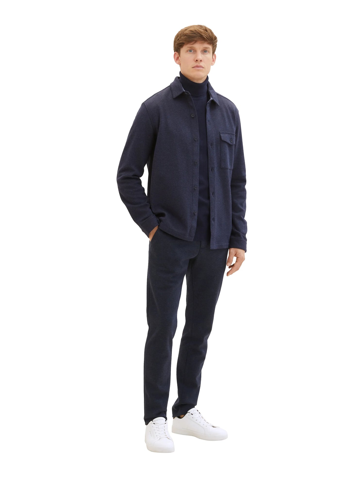 Tom Tailor Blue Classic Melange Men Travis Slim Chinos SKU: 1037546_32850 Image 03