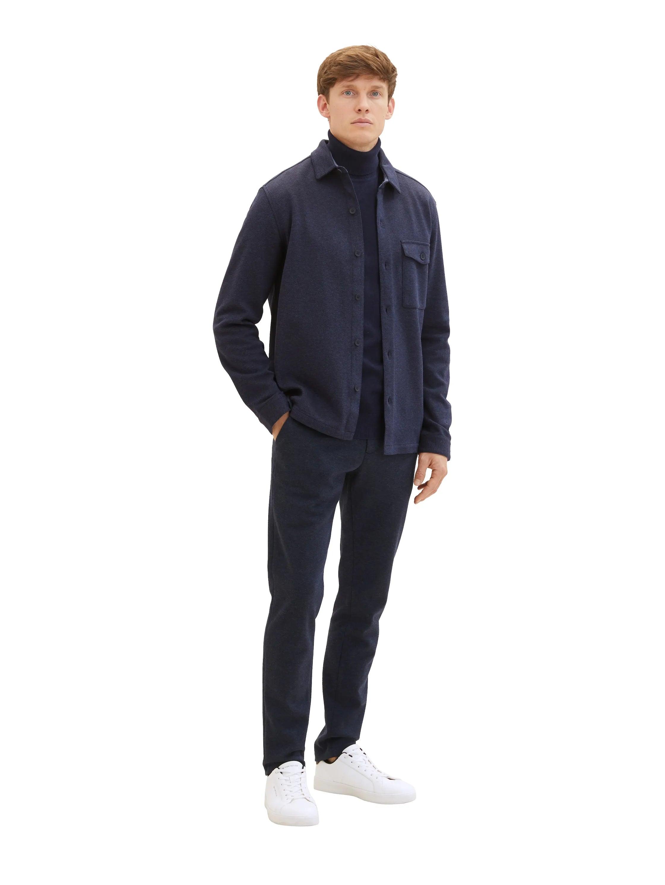 Tom Tailor Blue Classic Melange Men Travis Slim Chinos SKU: 1037546_32850 Image 03
