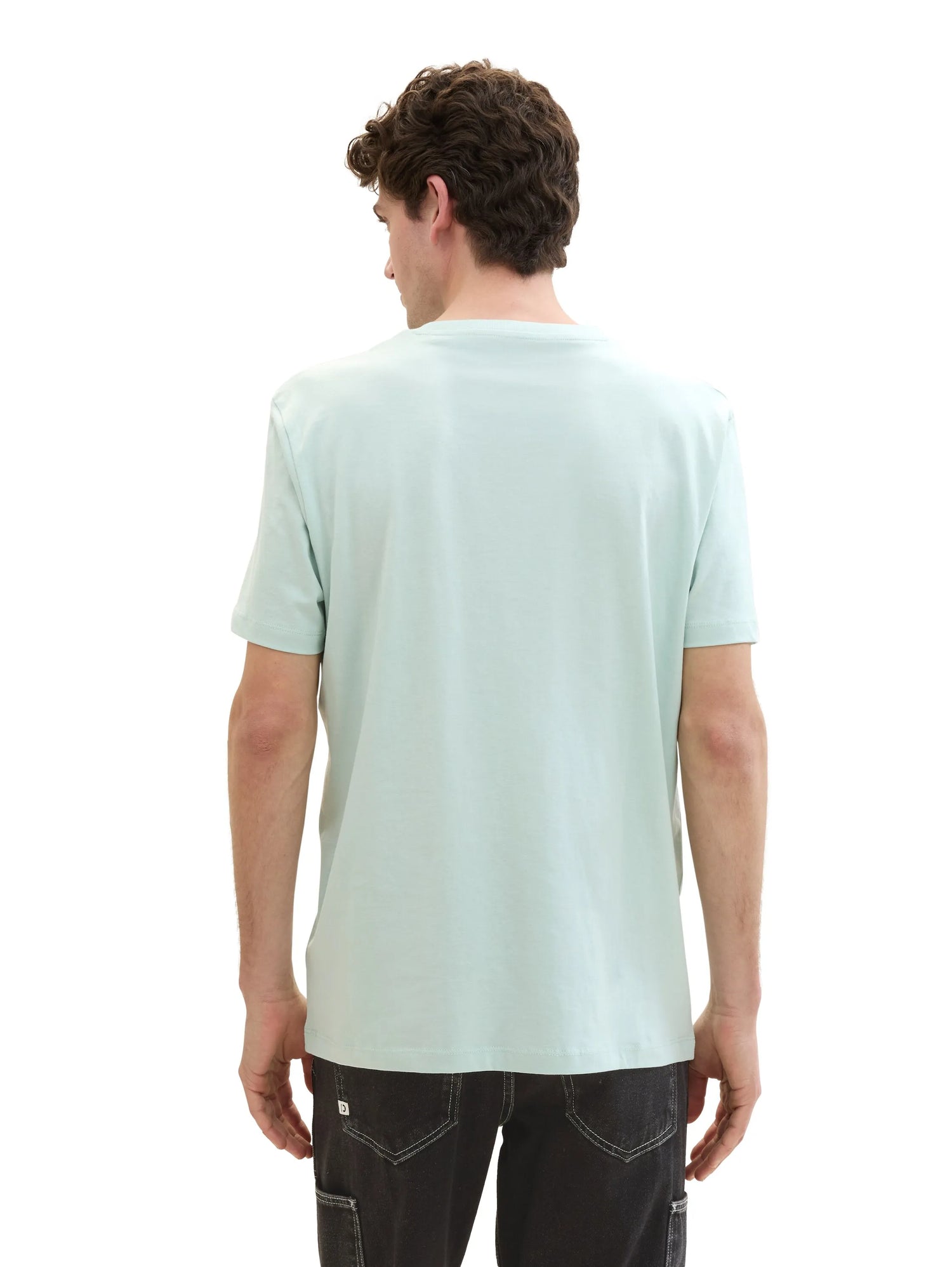 Denim Tom Tailor Sea Foam Men T-Shirt with Logo Print SKU: 1037653_17549 Image 03
