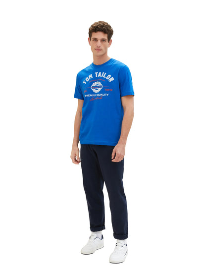 Tom Tailor Sure Blue Men T-Shirt with Logo Print SKU: 1037735_12393 Image 02