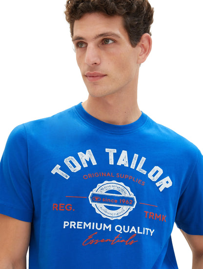 Tom Tailor Sure Blue Men T-Shirt with Logo Print SKU: 1037735_12393 Image 04