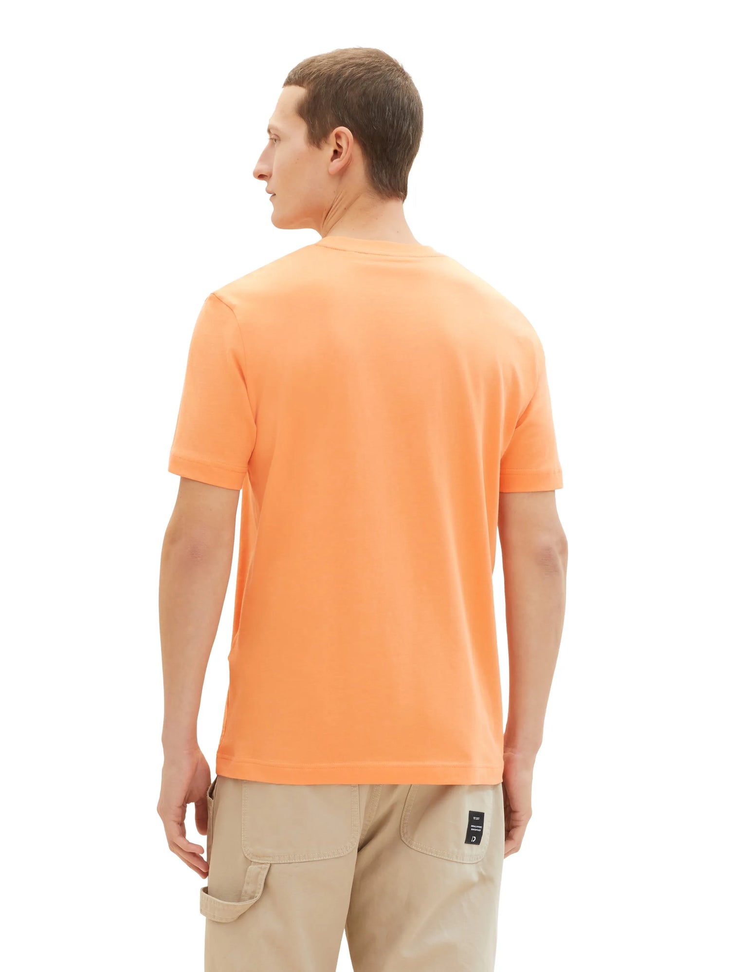 Tom Tailor Fruity Melon Orange Men T-Shirt with Logo Print SKU: 1037735_22195 Image 03