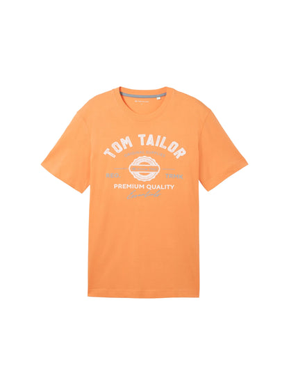 Tom Tailor Fruity Melon Orange Men T-Shirt with Logo Print SKU: 1037735_22195 Image 07