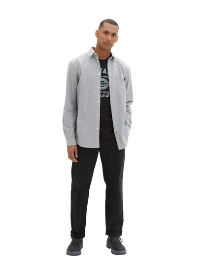 Tom Tailor Black Men T-Shirt with Logo Print SKU: 1037735_29999 Image 02