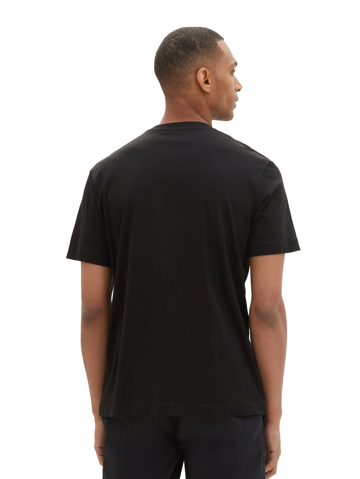 Tom Tailor Black Men T-Shirt with Logo Print SKU: 1037735_29999 Image 03