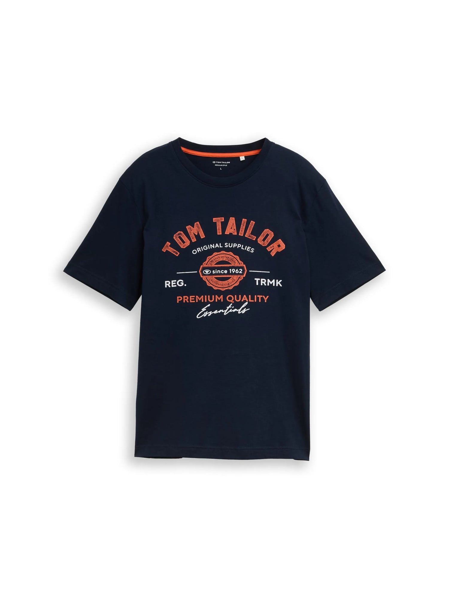 Tom Tailor Dark Blue Silhouette Men T-Shirt with Logo Print SKU: 1037735_40004 Image 06