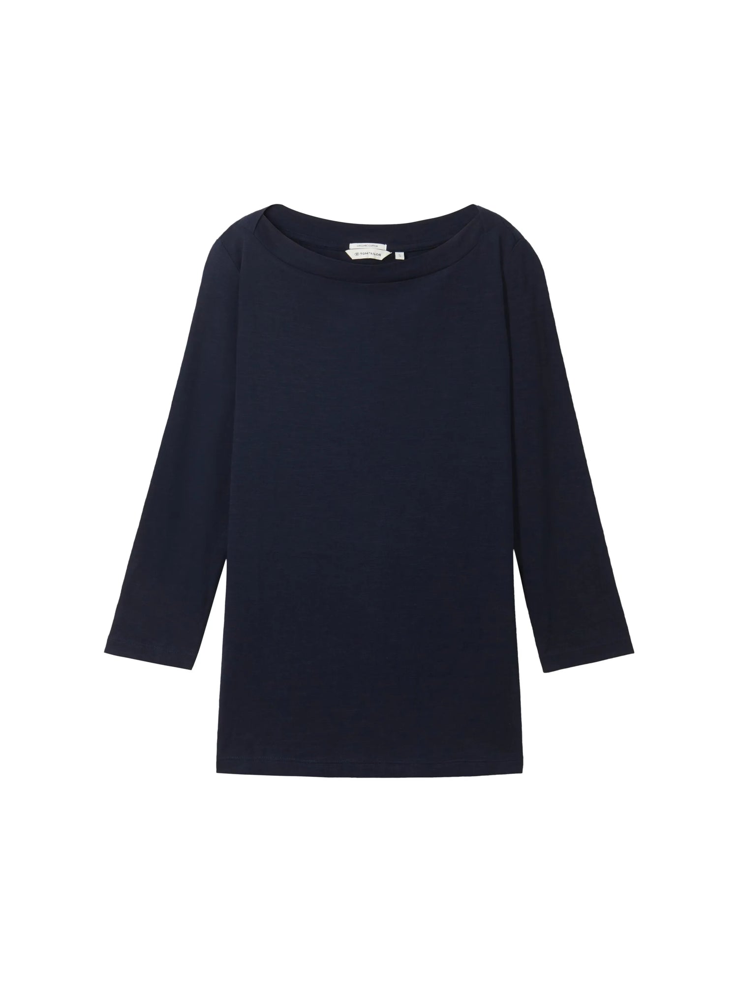 Tom Tailor Real Navy Blue Women T-Shirt with a Submarine Neckline SKU: 1038028_10360 Image 07