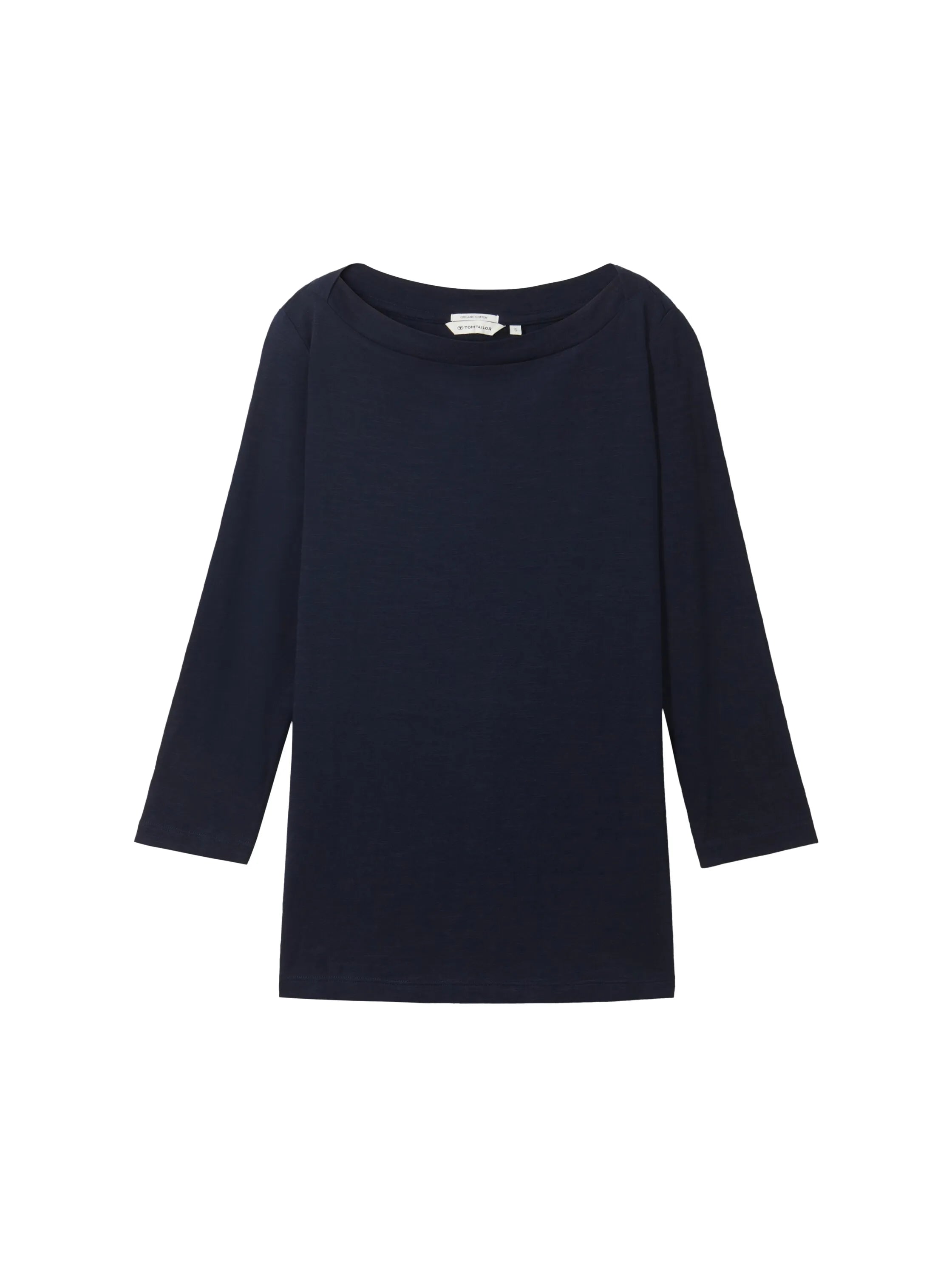 Tom Tailor Real Navy Blue Women T-Shirt with a Submarine Neckline SKU: 1038028_10360 Image 07