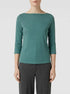 Tom Tailor Sea Pine Green Women T-Shirt with a Submarine Neckline SKU: 1038028_10697 Image 00