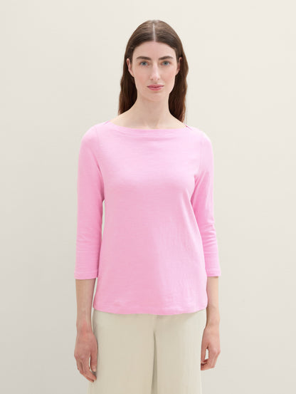 T-Shirt with A Submarine Neckline_1038028_22578_01