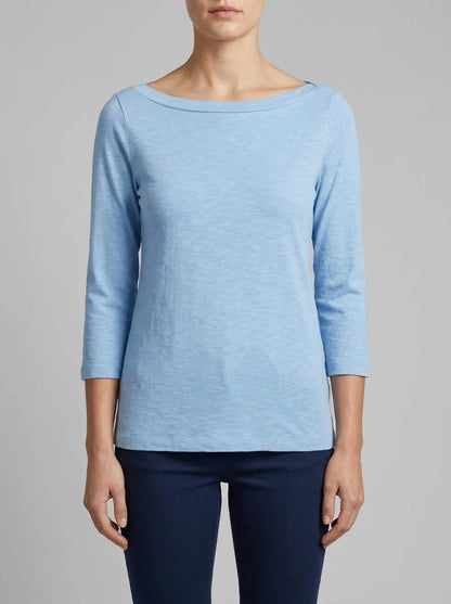 Tom Tailor Light Fjord Blue Women T-Shirt with a Submarine Neckline SKU: 1038028_34587 Image 00