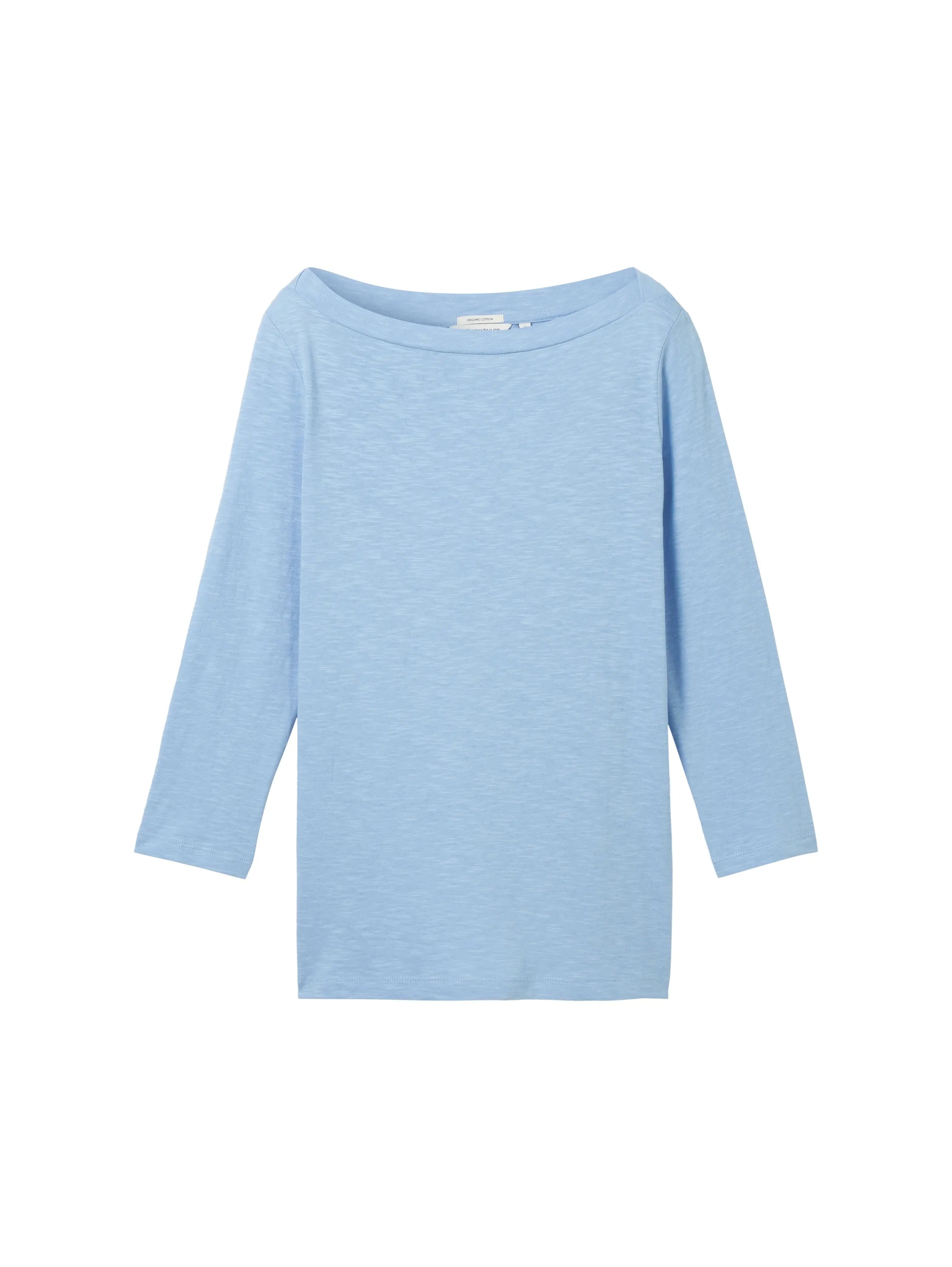 Tom Tailor Light Fjord Blue Women T-Shirt with a Submarine Neckline SKU: 1038028_34587 Image 07