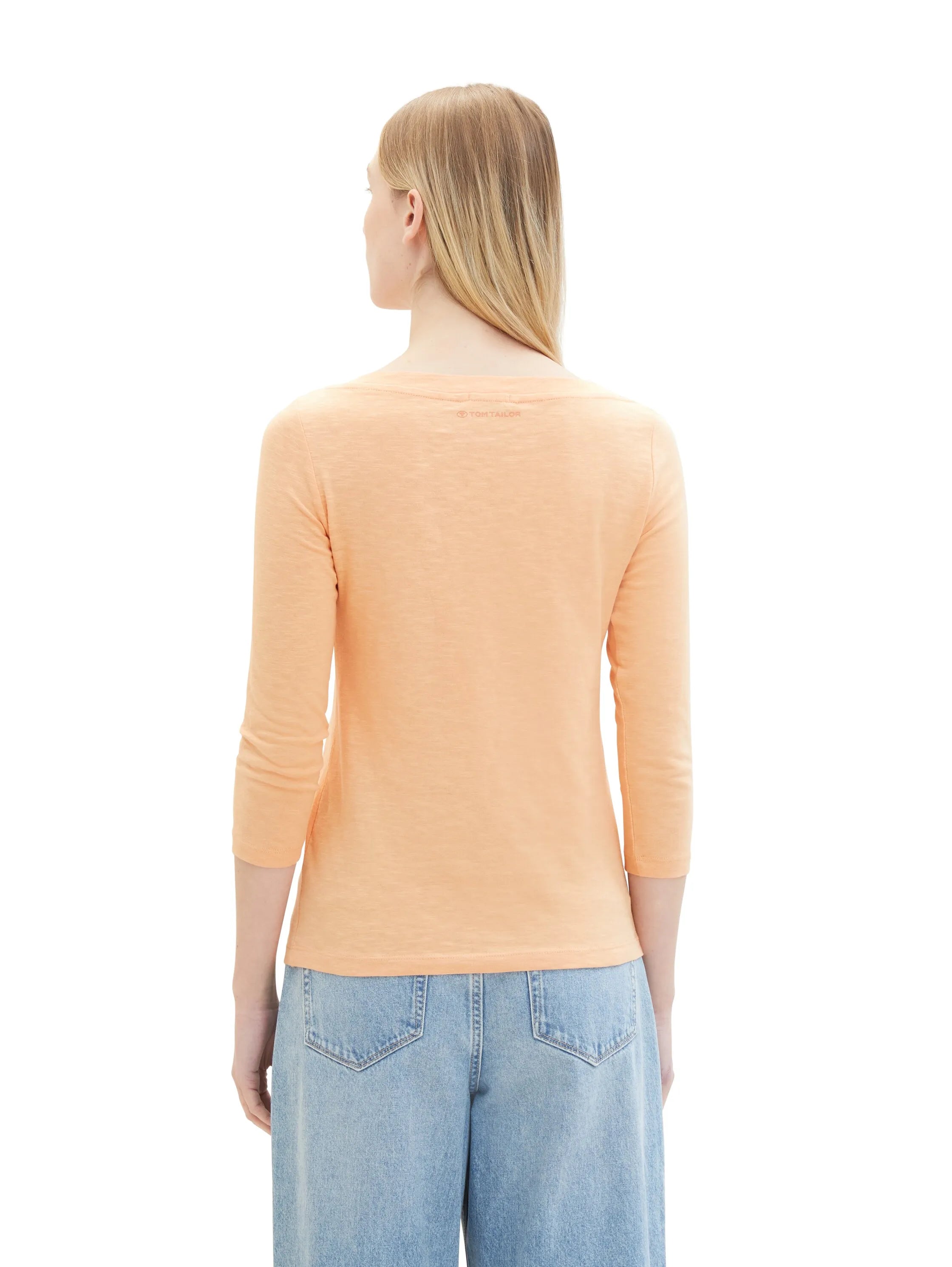 Tom Tailor Light Coral Women T-Shirt with a Submarine Neckline SKU: 1038028_34891 Image 03