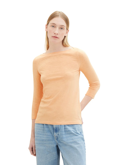 Tom Tailor Light Coral Women T-Shirt with a Submarine Neckline SKU: 1038028_34891 Image 04