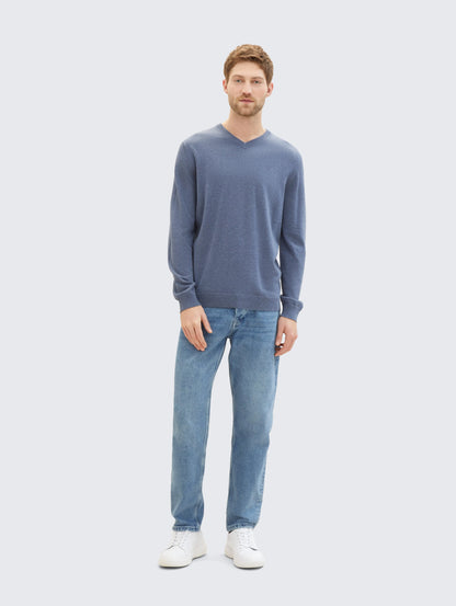 Tom Tailor_0_Knitted Jumper with V-Neck_1038427_18964_01