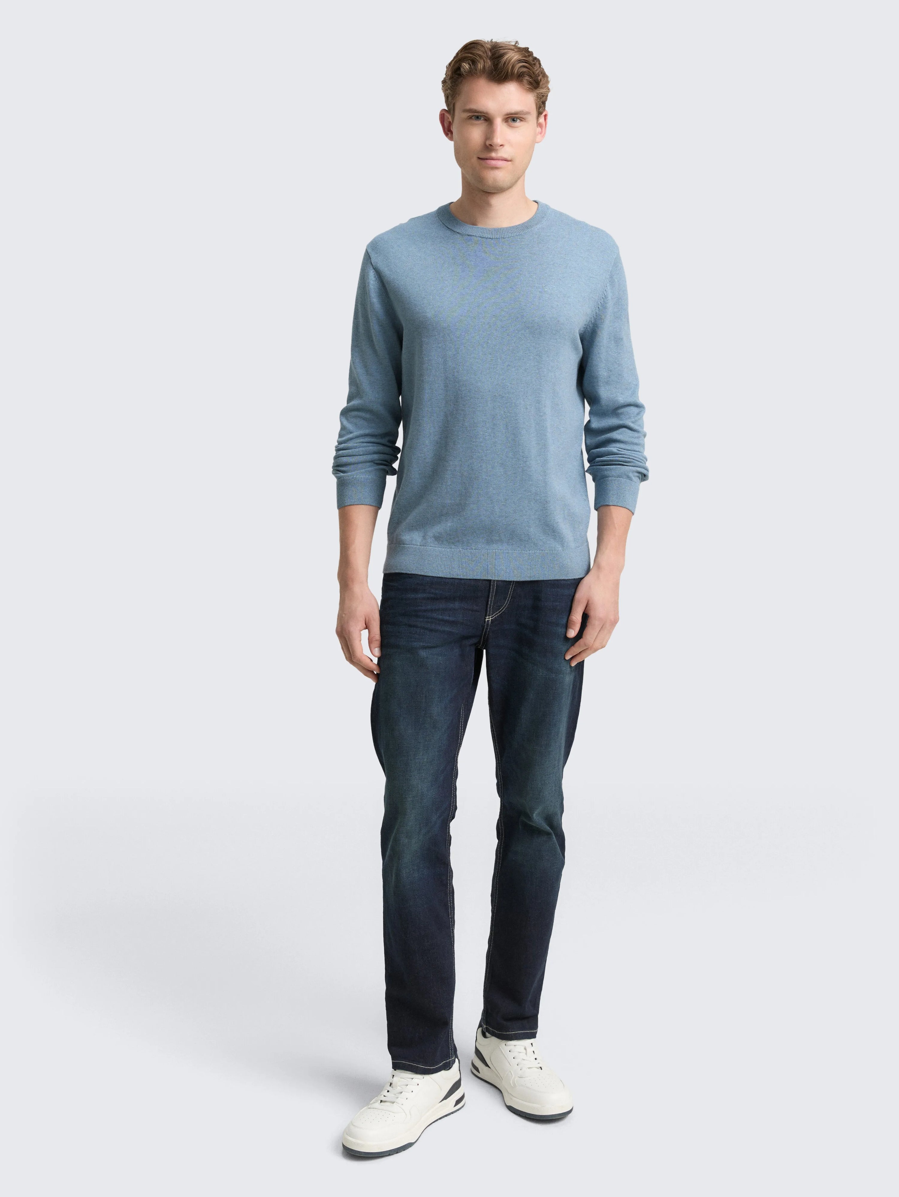Tom Tailor_0_Basic Knitted Jumper Made From Cotton_1039810_39094_01