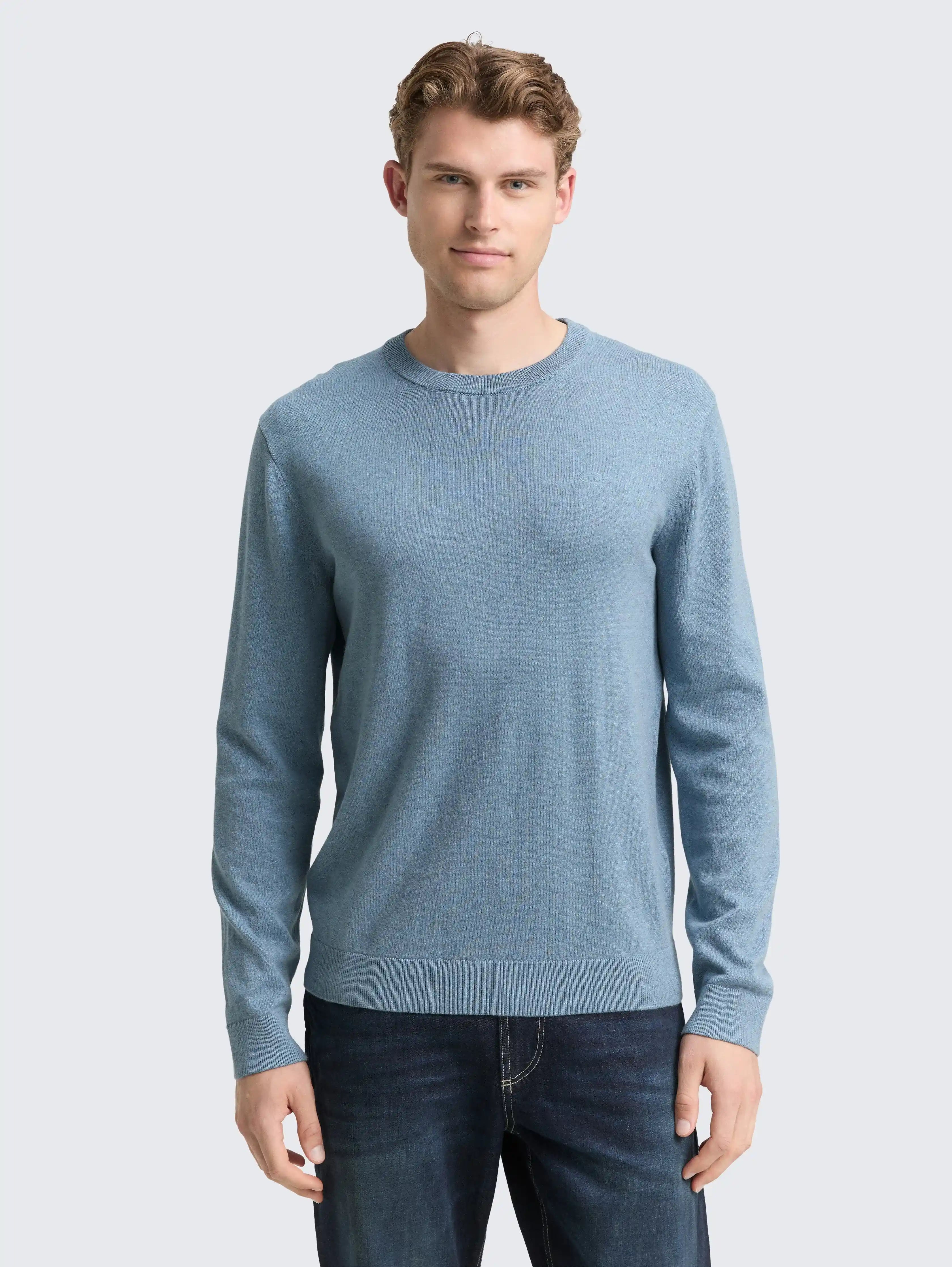 Tom Tailor_0_Basic Knitted Jumper Made From Cotton_1039810_39094_02
