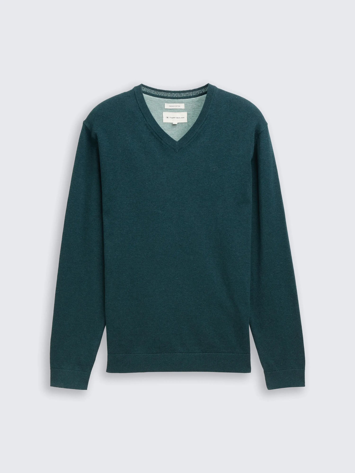 Tom Tailor_0_Cotton V-Neck Knitted Jumper_1039811_21545_01