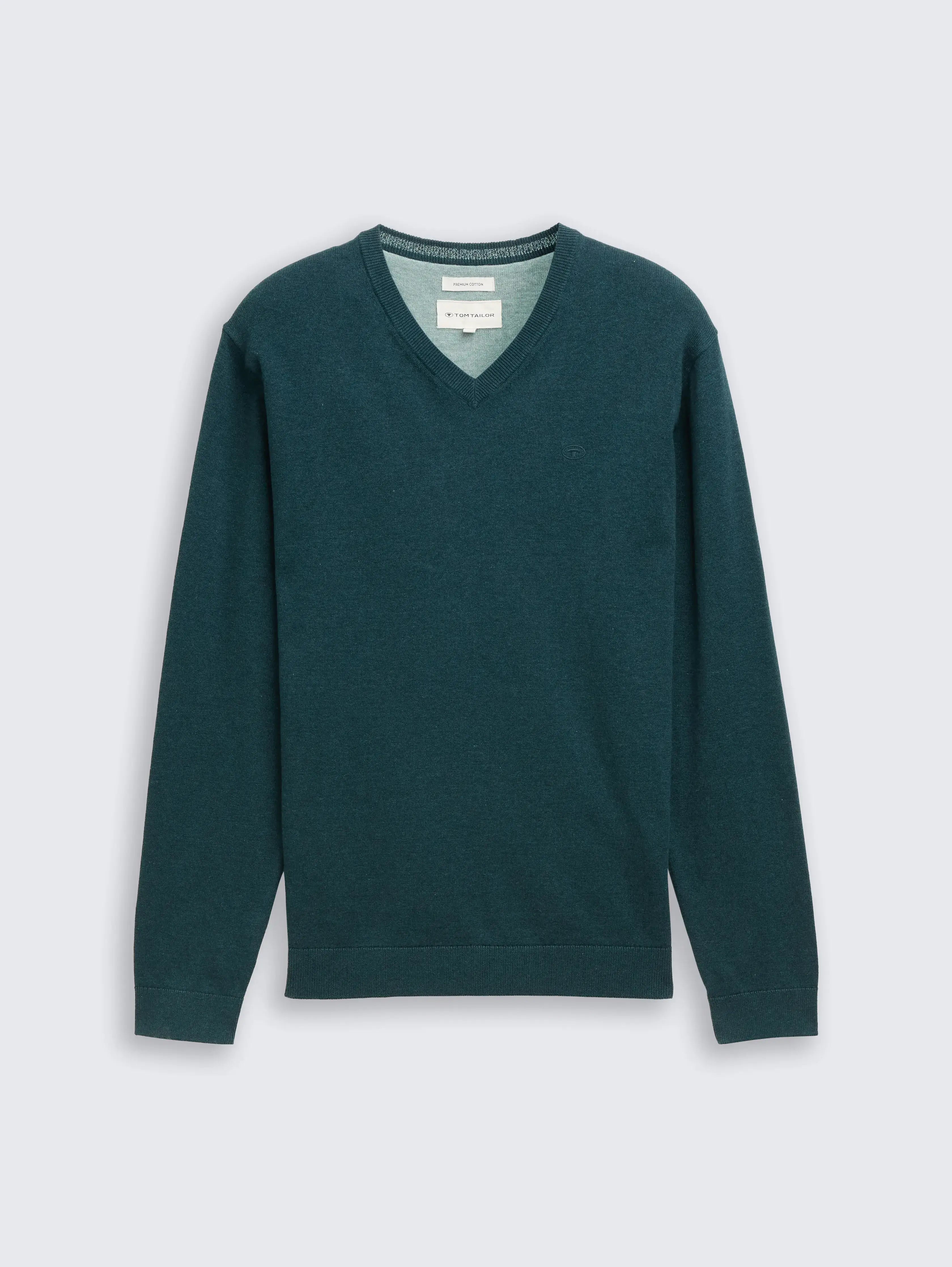 Tom Tailor_0_Cotton V-Neck Knitted Jumper_1039811_21545_01